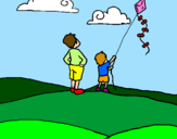 Coloring page Kite painted by mariana