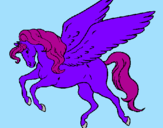 Coloring page Pegasus flying painted byanna
