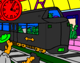 Coloring page Railway station painted byjesus