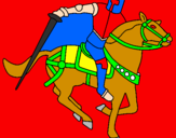 Coloring page Knight on horseback IV painted bymatisse