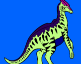 Coloring page Striped Parasaurolophus painted byXavier