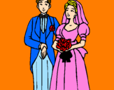 Coloring page The bride and groom III painted bysavannah