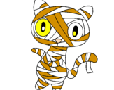 Coloring page Doodle the cat mummy painted byMilica