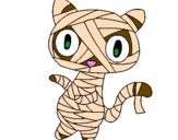 Coloring page Doodle the cat mummy painted byNoemi