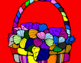 Coloring page Basket of flowers 6 painted bymaiana