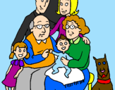 Coloring page Family  painted bysayde