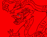 Coloring page Chinese dragon painted bydragon