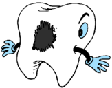 Coloring page Tooth with tooth decay painted bylavate la boca