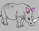 Coloring page Rhinoceros painted byXavier