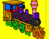 Coloring page Train painted byjesus