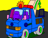 Coloring page Tow truck painted byjesus