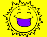 Coloring page Happy sun painted bysol
