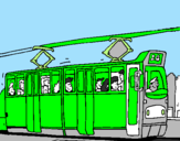 Coloring page Tram with passengers painted byCrab