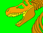 Coloring page Tyrannosaurus Rex skeleton painted bysavannah
