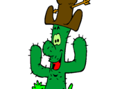 Coloring page Cactus with hat painted byryan