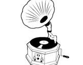 Coloring page Gramophone painted bykkk