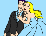 Coloring page The bride and groom painted byAidyn