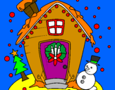 Coloring page christmas card painted bykelan