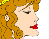 Coloring page Woman's head painted byMJ