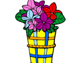 Coloring page Basket of flowers 3 painted bychandana