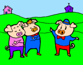 Coloring page Three little pigs 5 painted bytayla