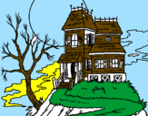Coloring page Haunted house painted bynazareno