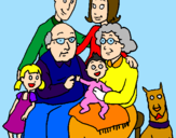 Coloring page Family  painted bybelden lee