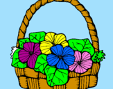 Coloring page Basket of flowers 6 painted bylinda20114
