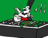Coloring page Cook in the kitchen painted byrex