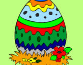 Coloring page Easter egg 2 painted bykelan