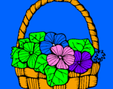 Coloring page Basket of flowers 6 painted byKate