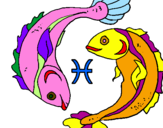 Coloring page Pisces painted bylana