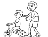 Coloring page Tricycle painted bya