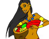 Coloring page Young Itza woman painted bysteph