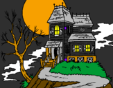 Coloring page Haunted house painted bysavannah