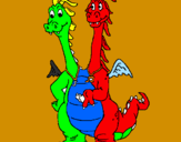 Coloring page Two-headed dragon painted bysavannah
