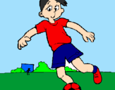 Coloring page Playing football painted bymessi