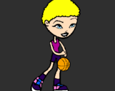 Coloring page Female basketball player painted bymichele 