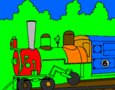 Coloring page Locomotive painted byCrab