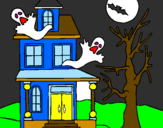 Coloring page Ghost house painted bySAMUEL