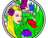 Coloring page Princess of the forest 3 painted byKate