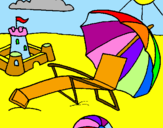 Coloring page Beach painted byCrab