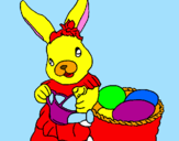 Coloring page Easter bunny with watering can painted bySAMUEL