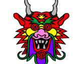 Coloring page Dragon face painted byd