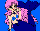 Coloring page Mermaid painted byKate