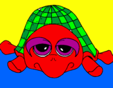 Coloring page Turtle painted byella