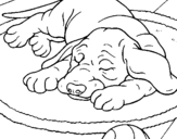 Coloring page Sleeping dog painted bylmt