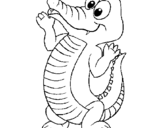 Coloring page Baby crocodile painted bypioikpk