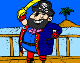 Coloring page Pirate on deck painted byp