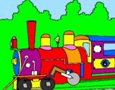 Coloring page Locomotive painted bysaid